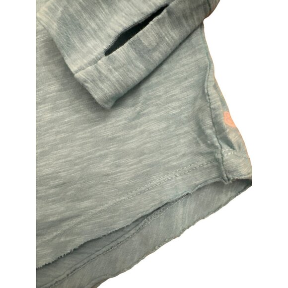 Zella All Day Teal Reef Long Sleeve Shirt XS Nordstrom Blue Green Cotton Womens - Picture 6 of 7